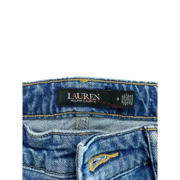 Lauren Ralph Lauren Blue Straight Leg Slim Fit Denim Jean Size 8 - Picture 3 of 4